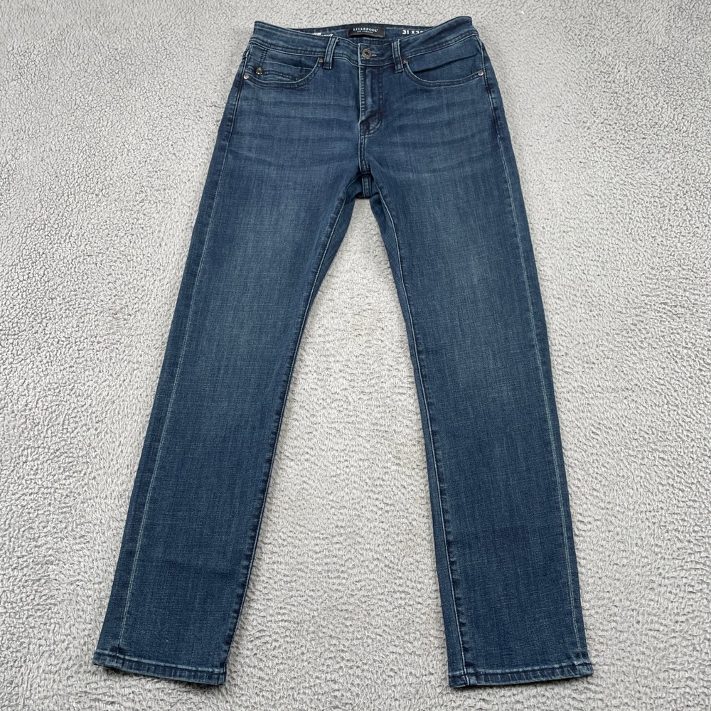 Liverpool Jeans Mens 31 Blue Modern Straight Leg Denim Pants Stretch Casual